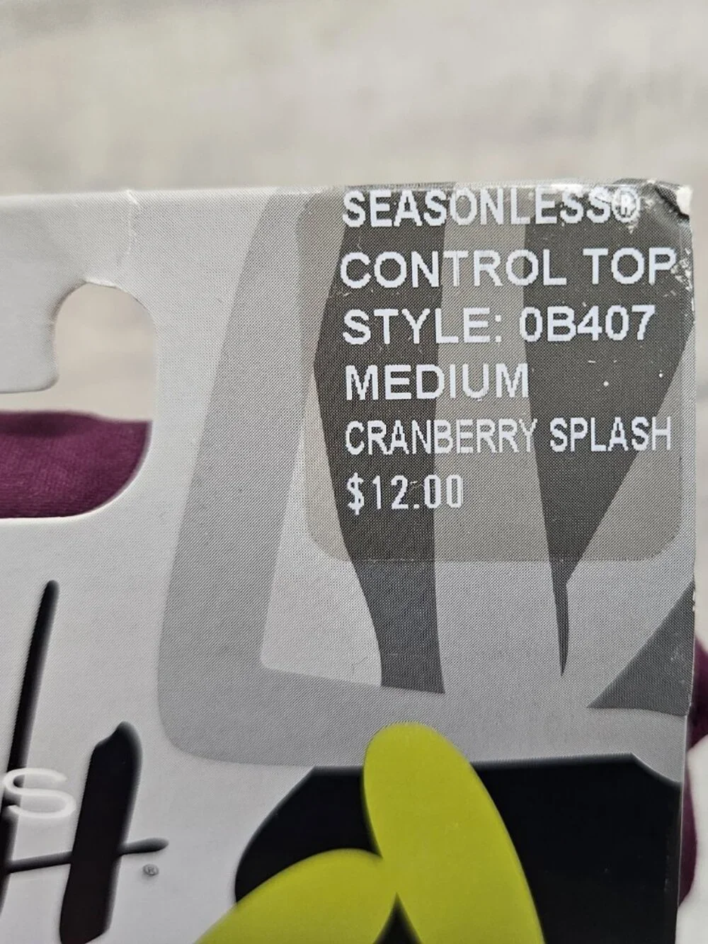 LOT OF 2 HANES SEASONLESS CONTROL TOP TIGHTS CRANBERRY SPLASH WOMEN MEDIUM